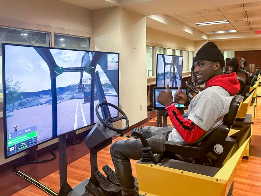 a participant exploring opportunities at the william e. dugan training center.