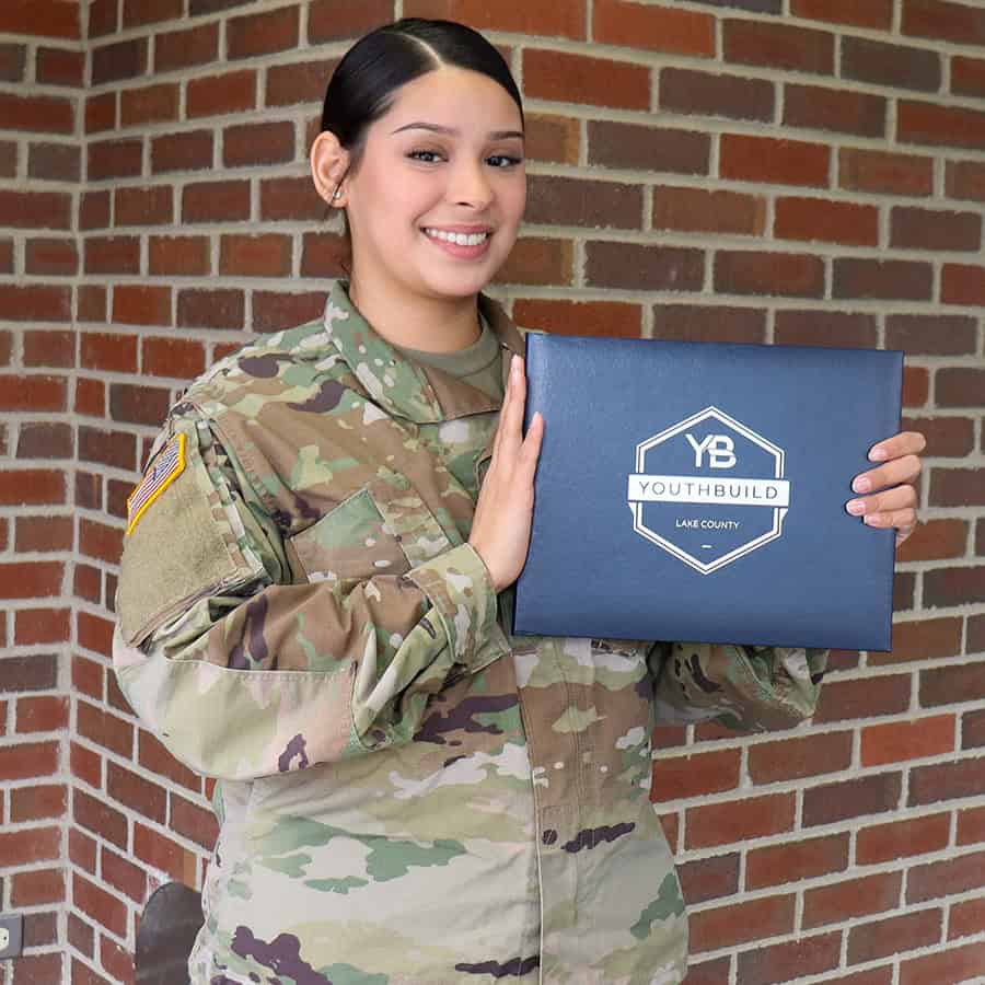 girl holding a diploma